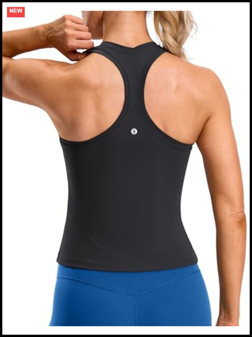 SANTINY Women's Racerback Workout Tank Top Scoop Neck Gym Shirt Polyester